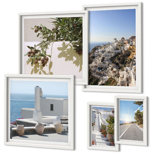 Väggdekoration tavelset Santorini pittoreska vyer