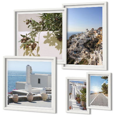 Väggdekoration tavelset Santorini pittoreska vyer