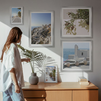 Väggdekoration tavelset Santorini pittoreska vyer