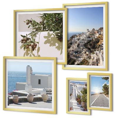 Väggdekoration tavelset Santorini pittoreska vyer
