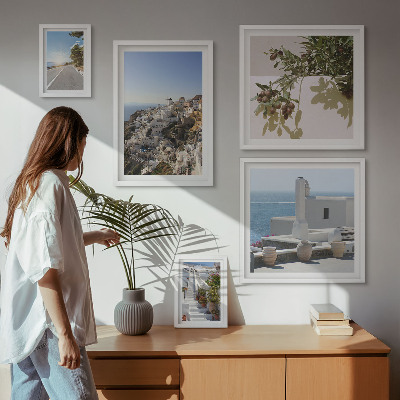 Väggdekoration tavelset Santorini pittoreska vyer
