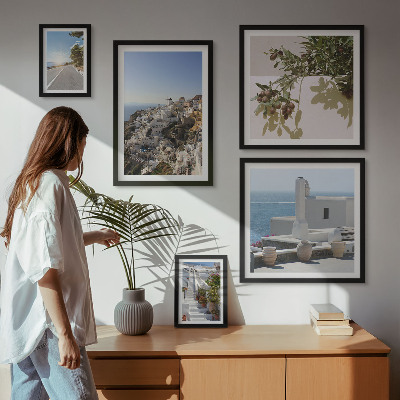 Väggdekoration tavelset Santorini pittoreska vyer