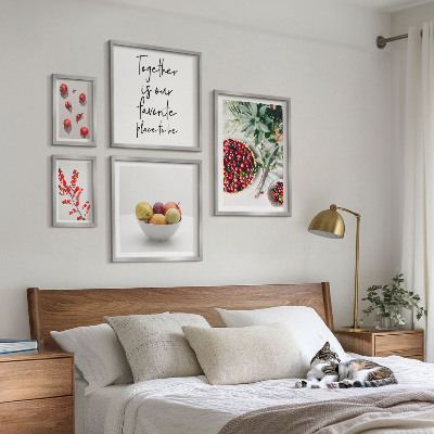 Set om 5 tavlor Frukt- och växtkompositioner