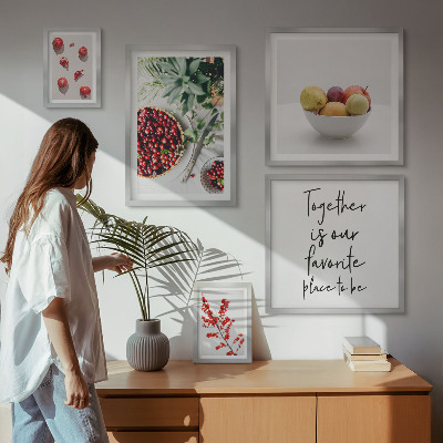Set om 5 tavlor Frukt- och växtkompositioner