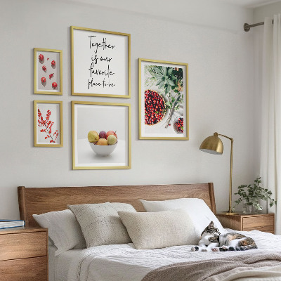 Set om 5 tavlor Frukt- och växtkompositioner