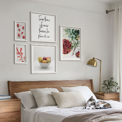 Set om 5 tavlor Frukt- och växtkompositioner