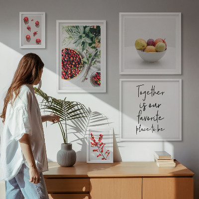 Set om 5 tavlor Frukt- och växtkompositioner