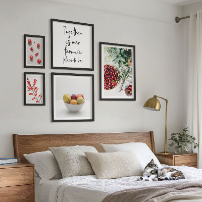 Set om 5 tavlor Frukt- och växtkompositioner
