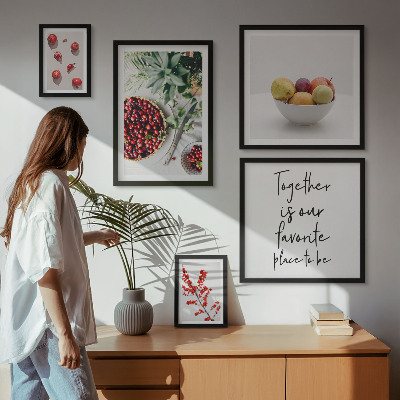 Set om 5 tavlor Frukt- och växtkompositioner