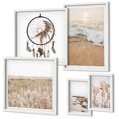 Set om 5 tavlor Naturliga strandlandskap