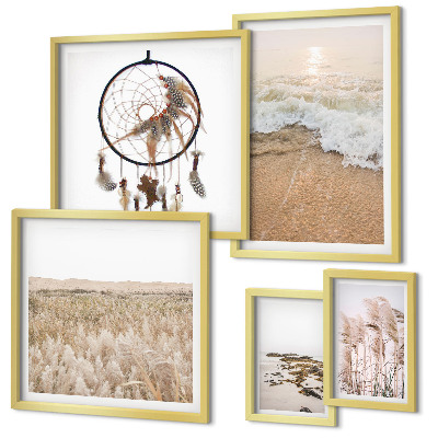 Set om 5 tavlor Naturliga strandlandskap