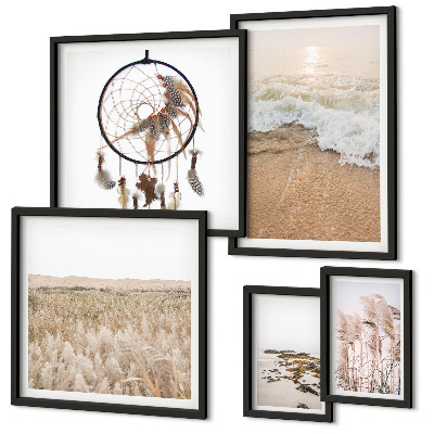 Set om 5 tavlor Naturliga strandlandskap