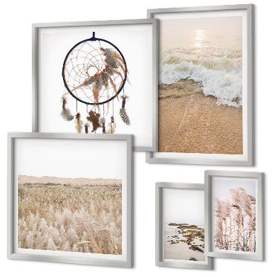 Set om 5 tavlor Naturliga strandlandskap