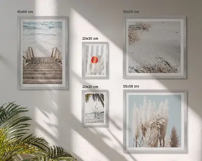 Tavelset med strandutsikt och natur set om 5 tavlor