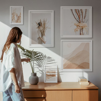 Väggdekoration tavelset Snygga boho växter och landskap