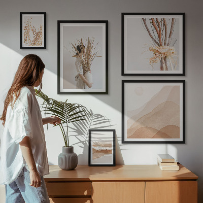 Väggdekoration tavelset Snygga boho växter och landskap