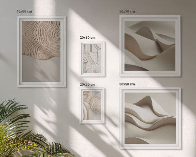 Tavelvägg med 5 tavlor Abstrakta beige mönster