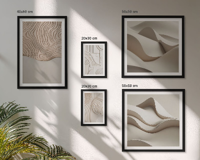 Tavelvägg med 5 tavlor Abstrakta beige mönster