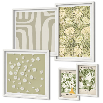 Väggdekoration tavelset Plantera boho med blommor