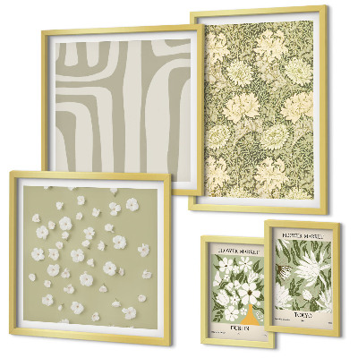 Väggdekoration tavelset Plantera boho med blommor