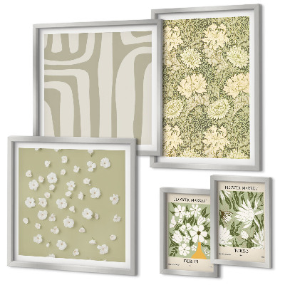 Väggdekoration tavelset Plantera boho med blommor