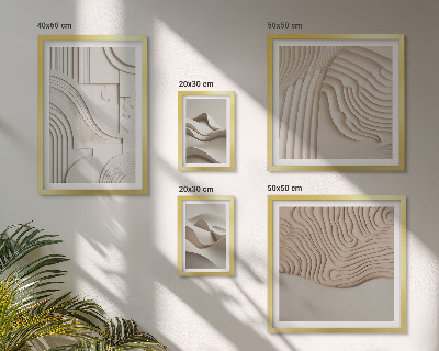 Set om 5 tavlor Abstrakta beige-vita strukturer
