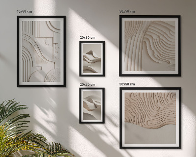 Set om 5 tavlor Abstrakta beige-vita strukturer