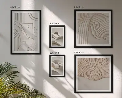 Abstrakta beige-vita strukturer tavelset med 5 delar