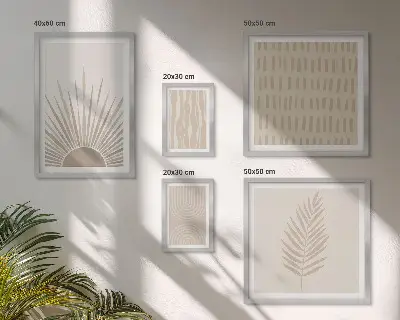 Tavelset med naturgeometriska motiv set om 5 delar