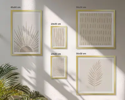 Tavelset med naturgeometriska motiv set om 5 delar