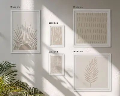 Tavelset med naturgeometriska motiv set om 5 delar