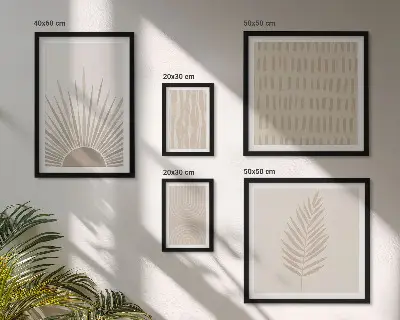 Tavelset med naturgeometriska motiv set om 5 delar