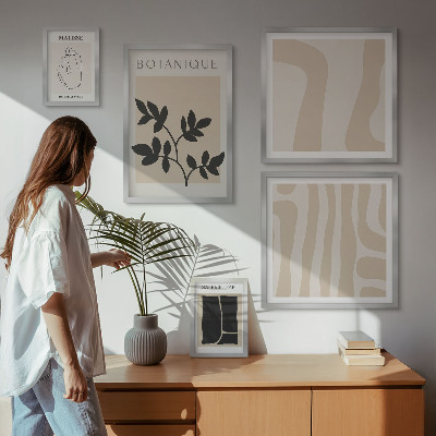 Väggdekoration tavelset Snygg abstrakt växtgrafik