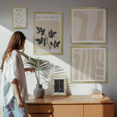 Väggdekoration tavelset Snygg abstrakt växtgrafik