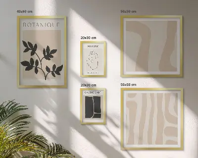 Väggdekoration tavelset med snygg abstrakt växtgrafik