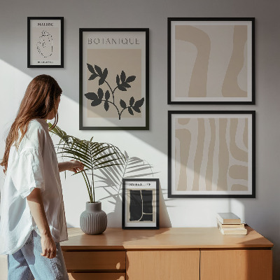 Väggdekoration tavelset Snygg abstrakt växtgrafik