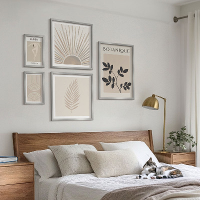 Väggdekoration tavelset Snygga geometriska blomdekorationer