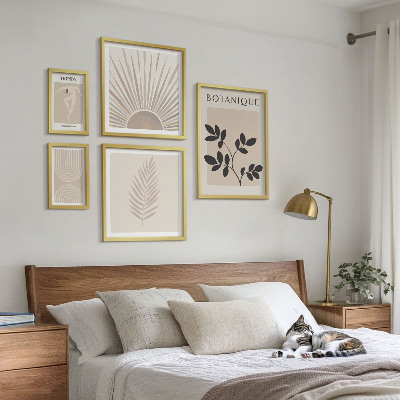 Väggdekoration tavelset Snygga geometriska blomdekorationer