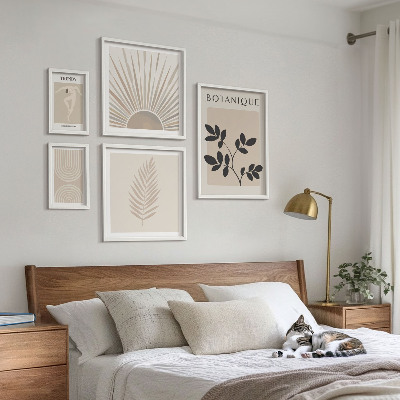 Väggdekoration tavelset Snygga geometriska blomdekorationer