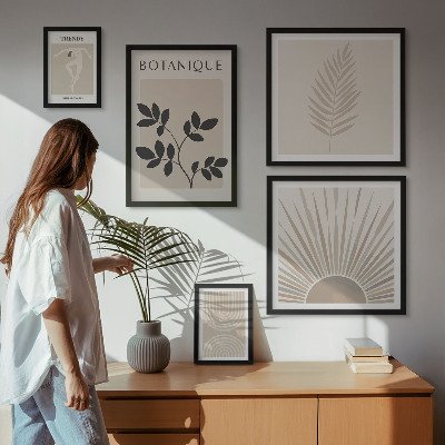 Väggdekoration tavelset Snygga geometriska blomdekorationer