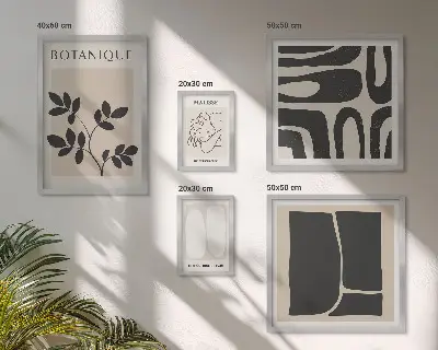 Abstrakt växtgrafik set om 5 tavlor