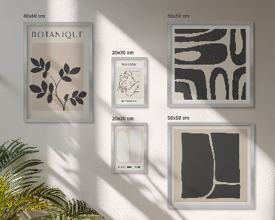 Set om 5 tavlor Snygg abstrakt växtgrafik