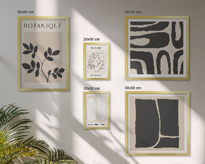 Set om 5 tavlor Snygg abstrakt växtgrafik