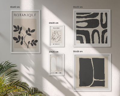 Set om 5 tavlor Snygg abstrakt växtgrafik
