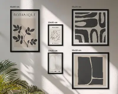 Abstrakt växtgrafik set om 5 tavlor