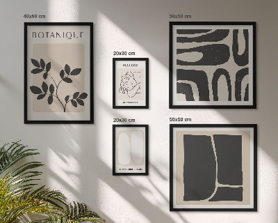 Set om 5 tavlor Snygg abstrakt växtgrafik
