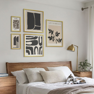 Tavelvägg med 5 tavlor Snygg abstrakt naturgrafik
