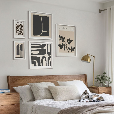 Tavelvägg med 5 tavlor Snygg abstrakt naturgrafik