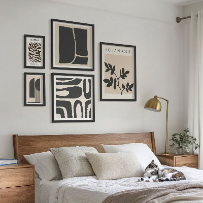 Tavelvägg med 5 tavlor Snygg abstrakt naturgrafik