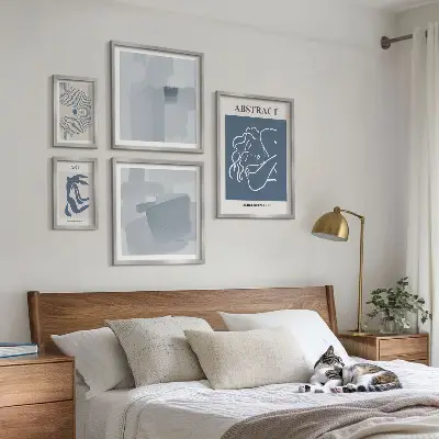 Abstrakta minimalistiska tavlor set om 5 stycken